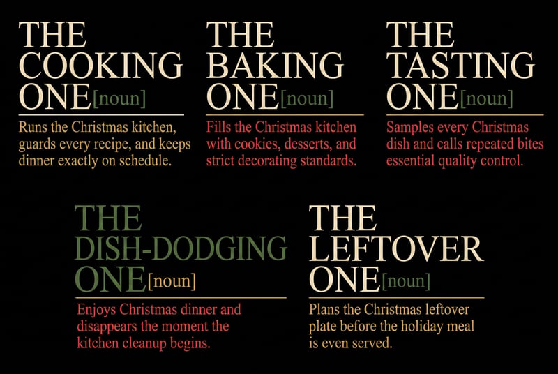 Christmas Kitchen Crew Typography Set