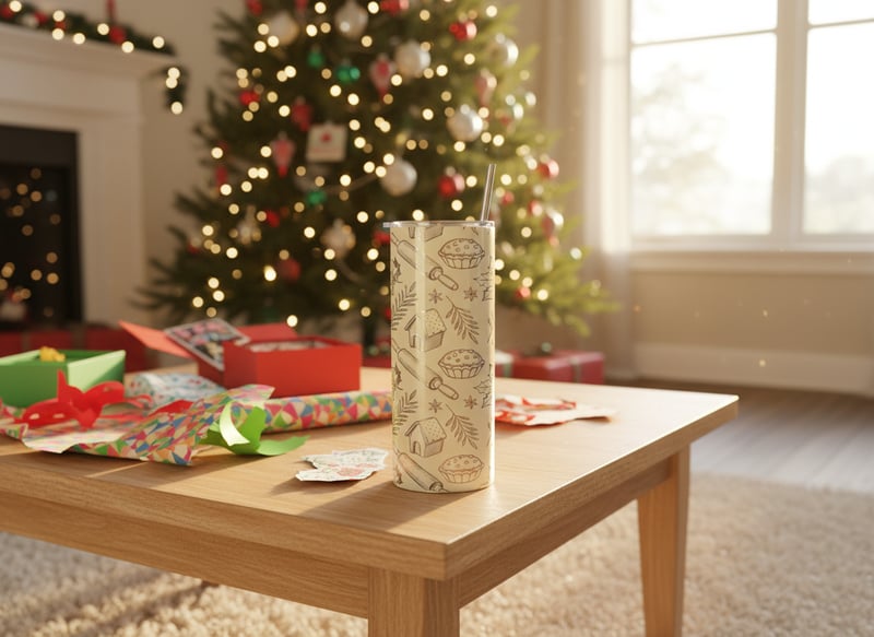 Christmas Morning Tumbler Scene