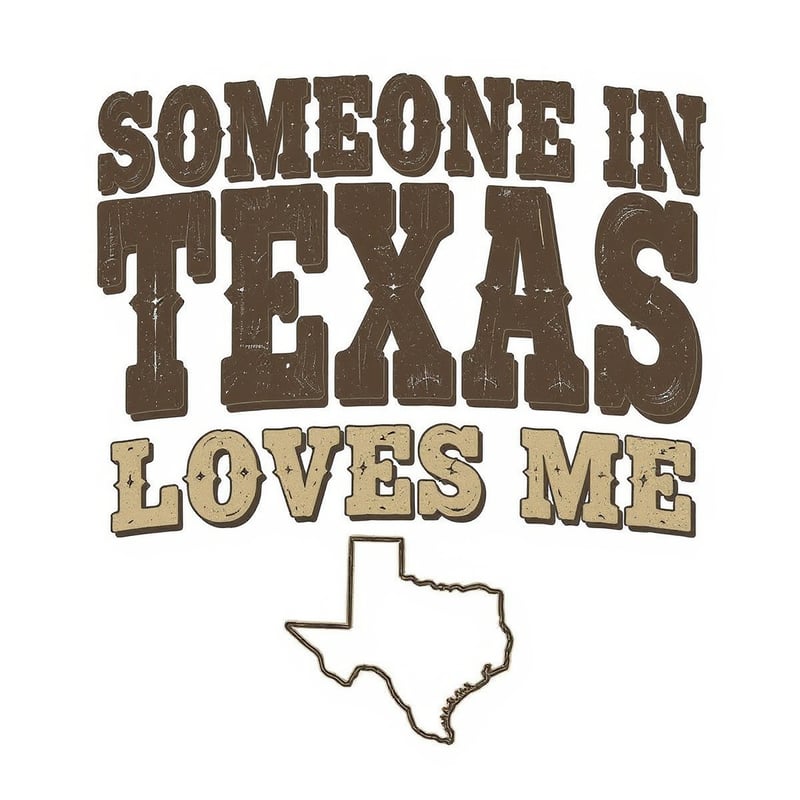 Texas Love Silhouette Design