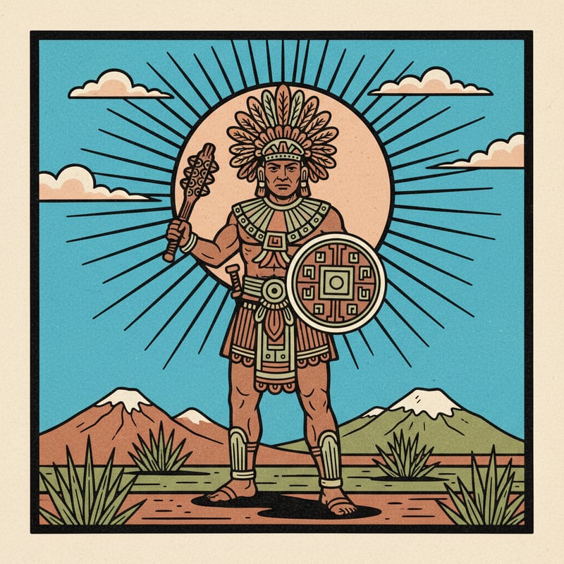Mexican Lotería Warrior Illustration