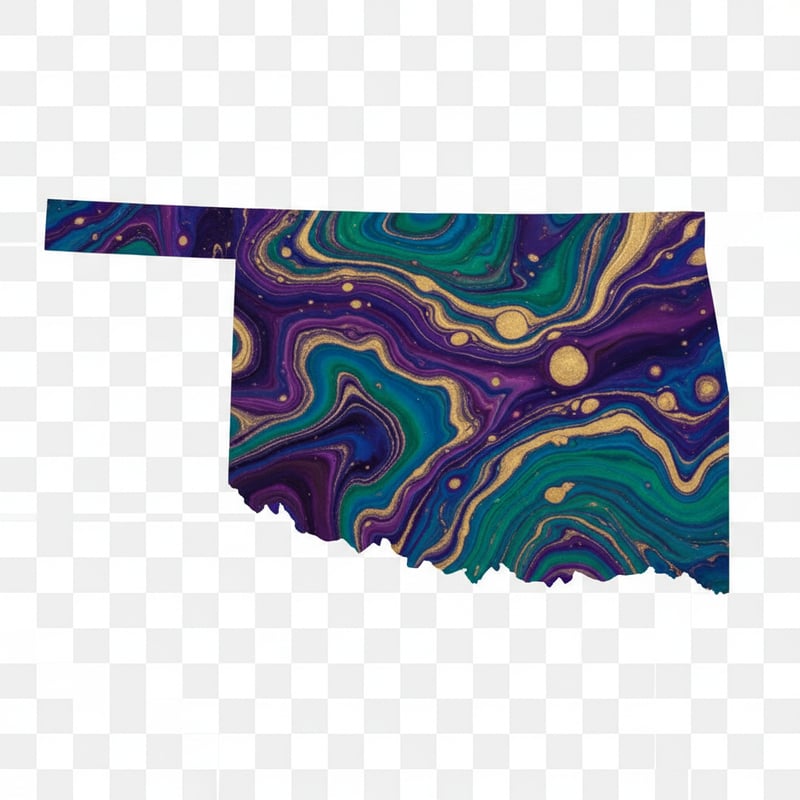 Oklahoma Silhouette Marble Pattern
