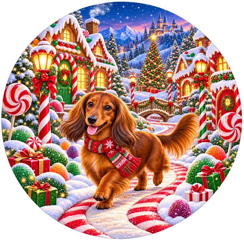 Shaded-Red Dachshund Candy Lane