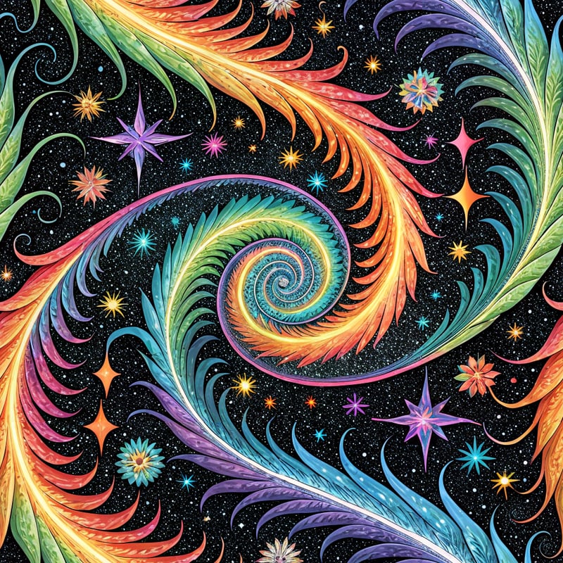 Neon Psychedelic Swirl Pattern
