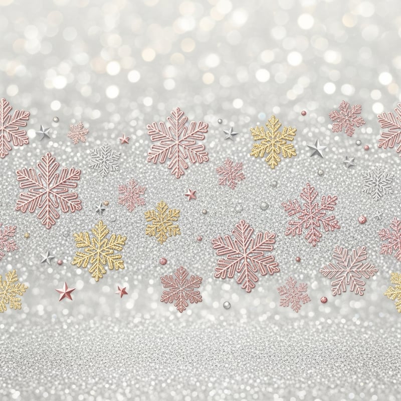 Silver Glitter Winter Bokeh Background