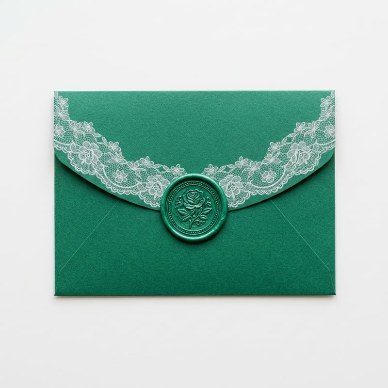 Emerald Lace Envelope — Top Shot