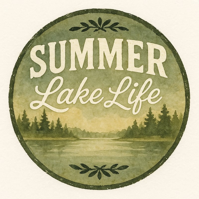 Vintage Summer Lake Life Watercolor Design