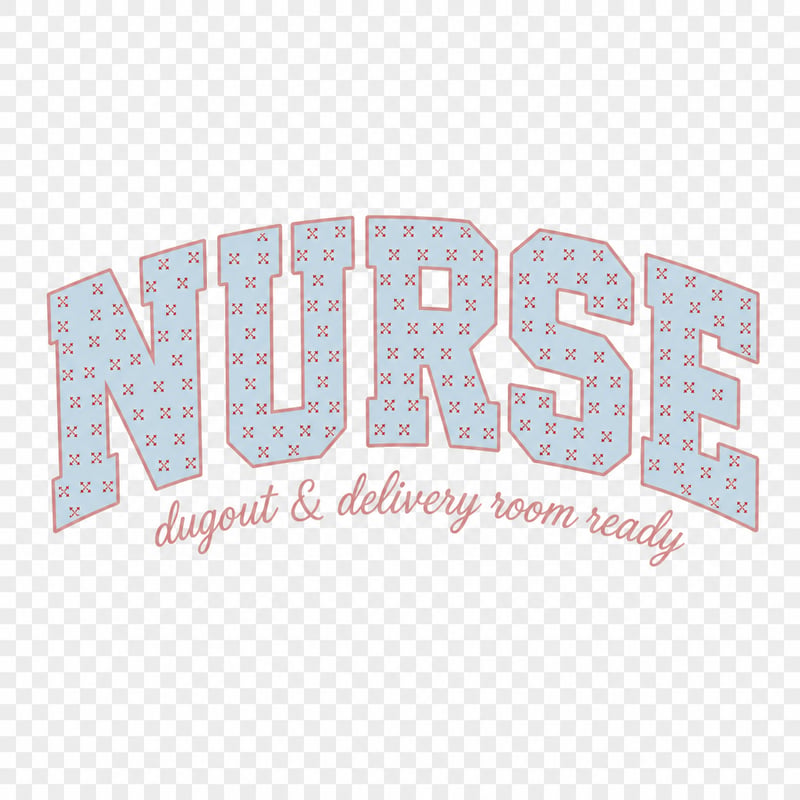 Arched NURSE polka-dot lettering