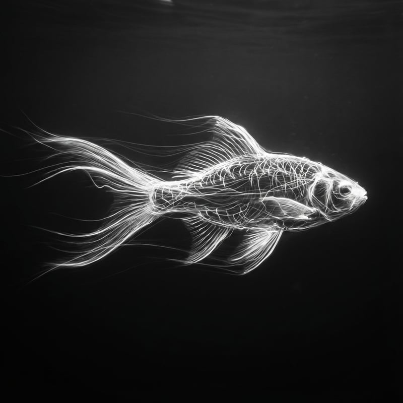 Black and White Light Painted Fish