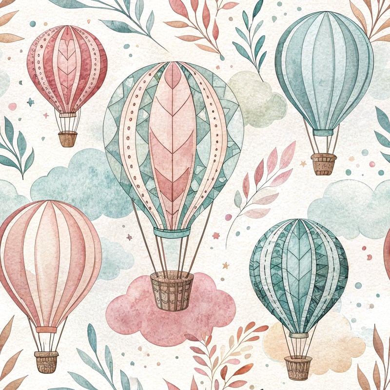 Abstract Hot Air Balloon Pattern