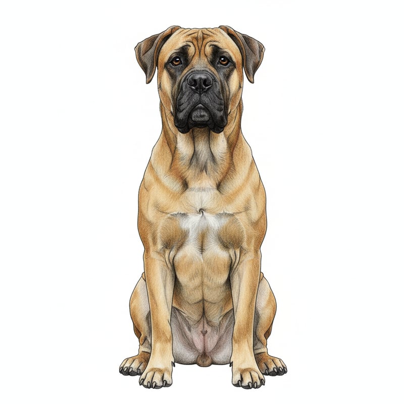 Realistic Cane Corso Colored Pencil Art