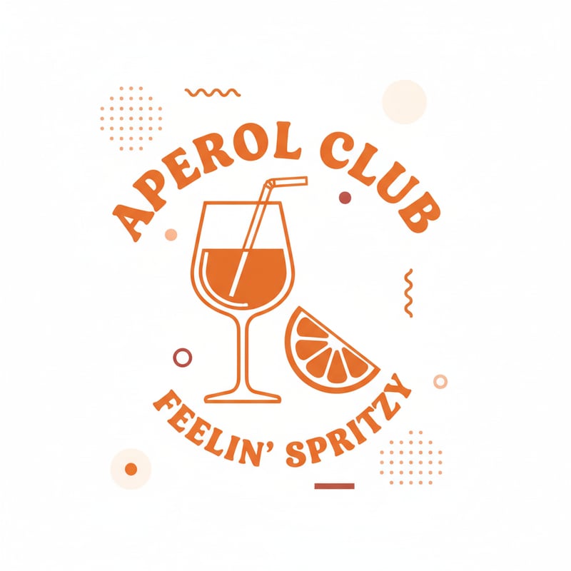Minimalist Aperol Wine Glass Graphic