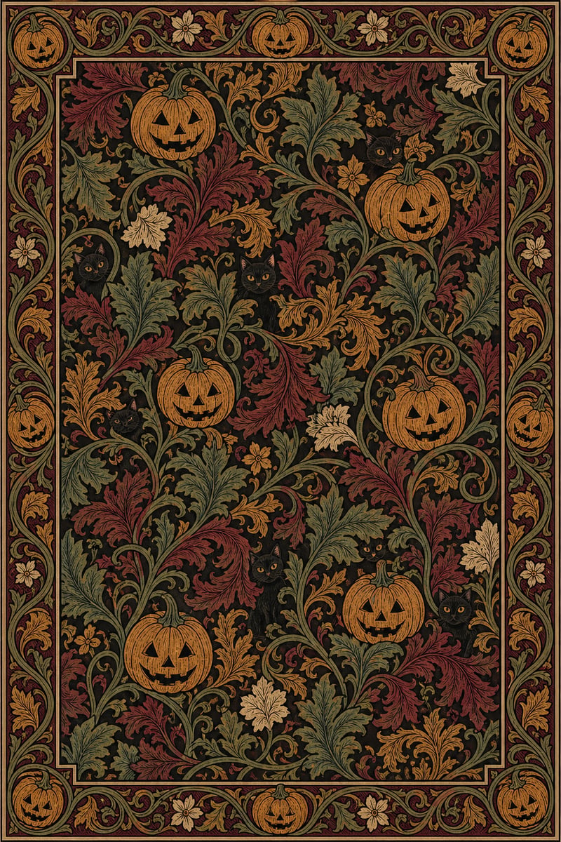 William Morris Style Pumpkin Pattern