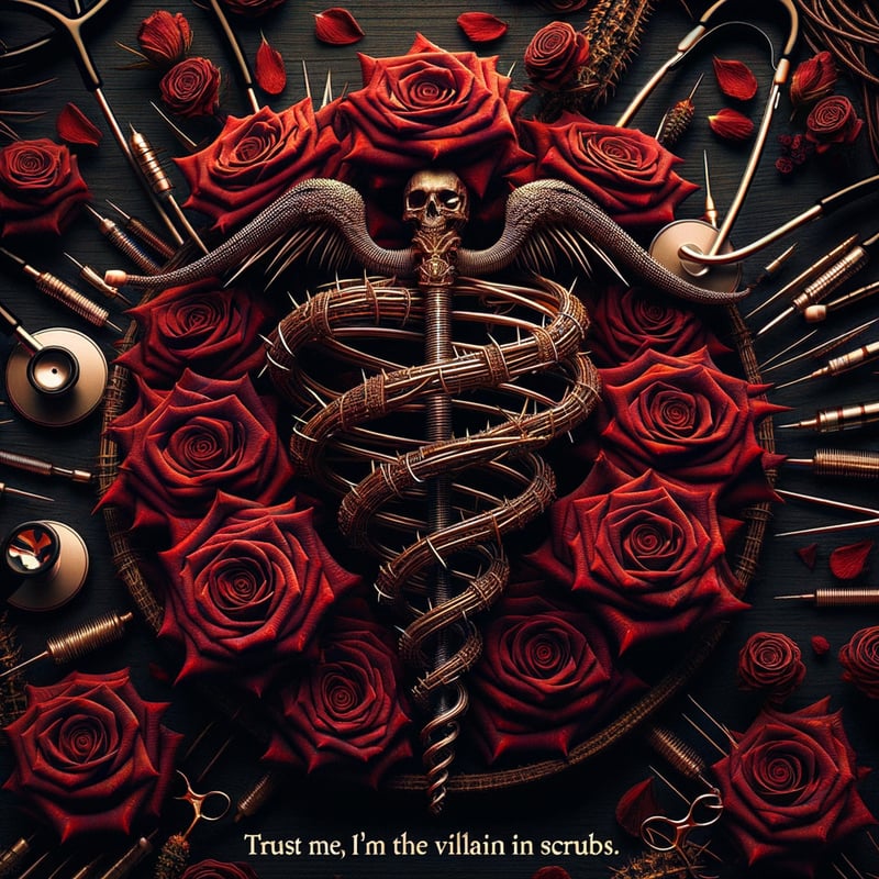 Dark Nurse with Roses and Stethoscopes