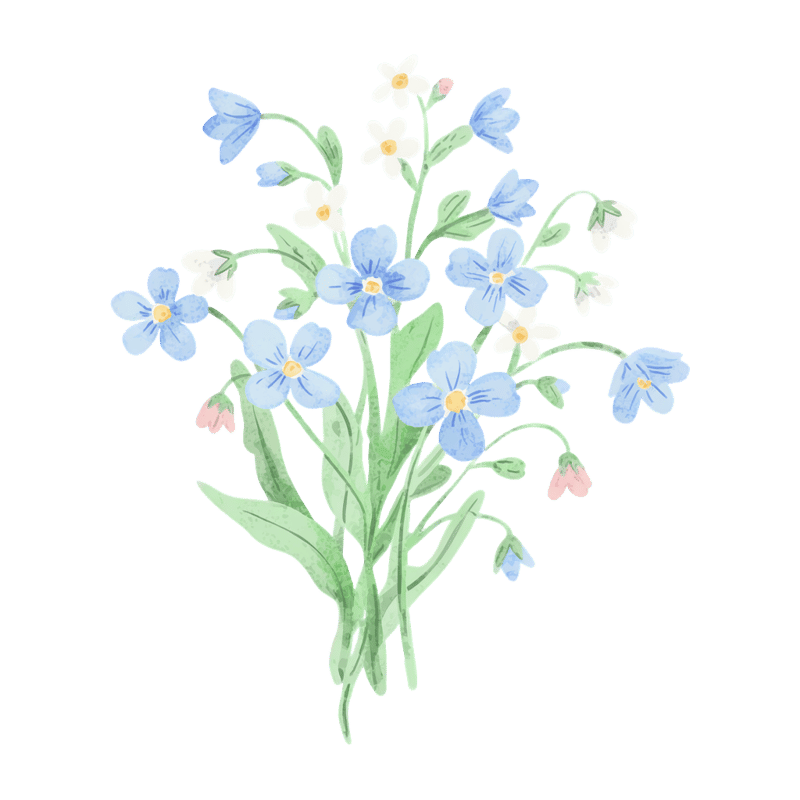 Soft Watercolor Wildflower Bouquet
