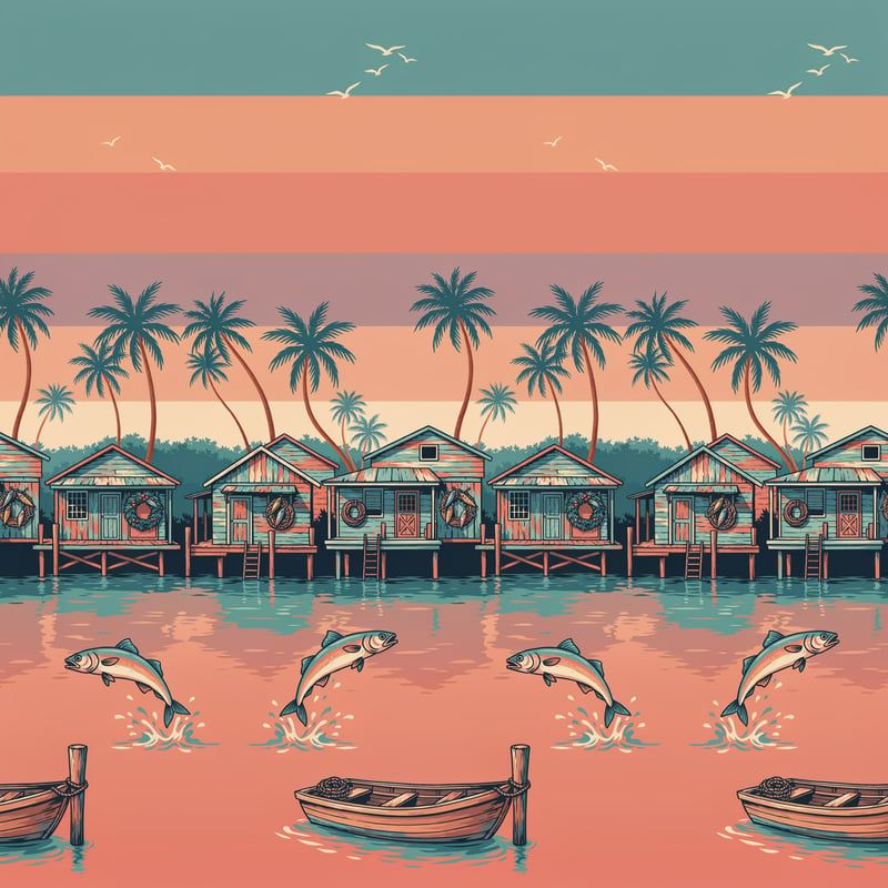 Old Florida Fishing Village Tumbler Wrap
