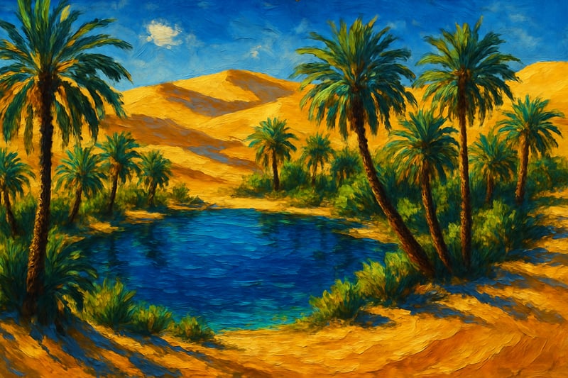 Desert Oasis Oil Painting