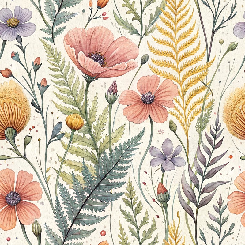 Whimsical Wildflower Seamless Pattern