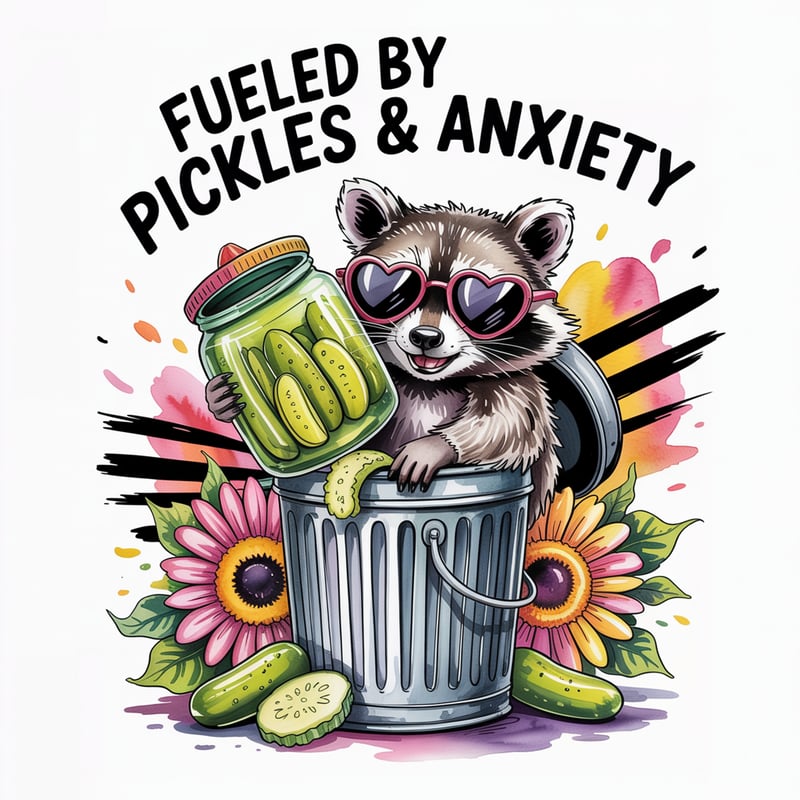 Quirky Raccoon Watercolor Art