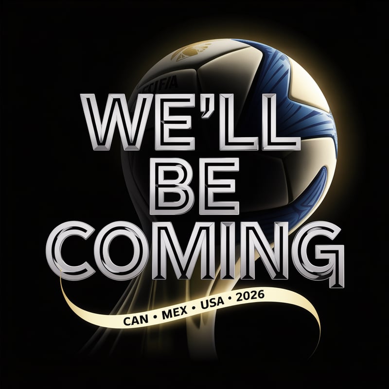 Metallic Chrome Typography with Soccer Ball