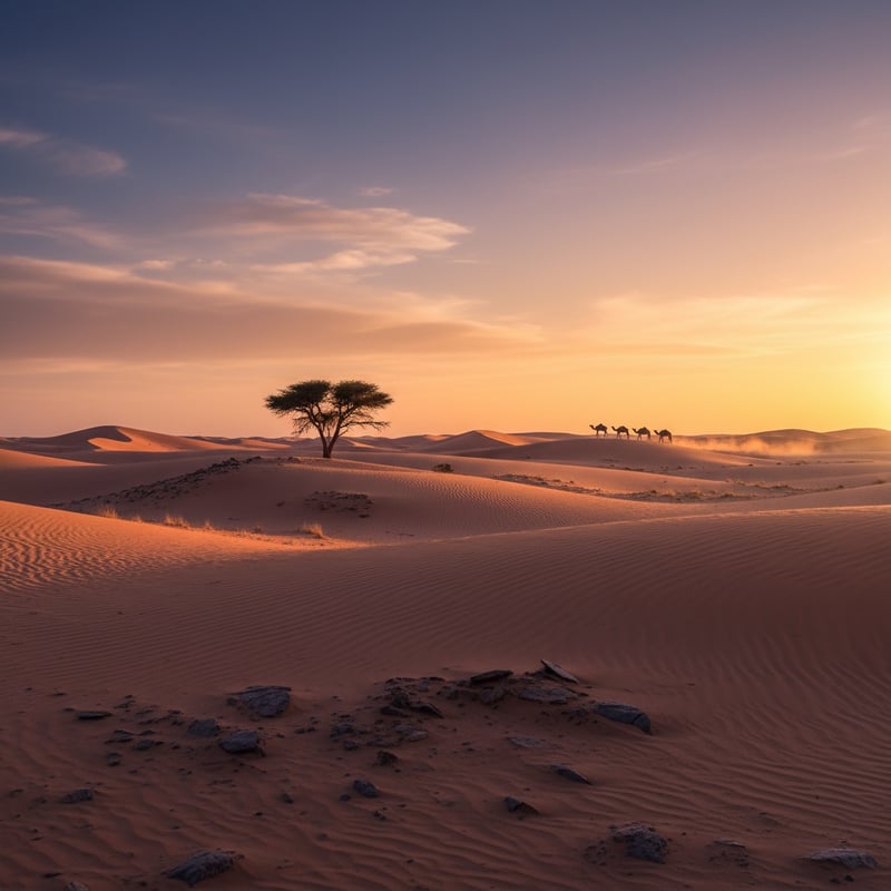 Vast Desert Sunset Scene