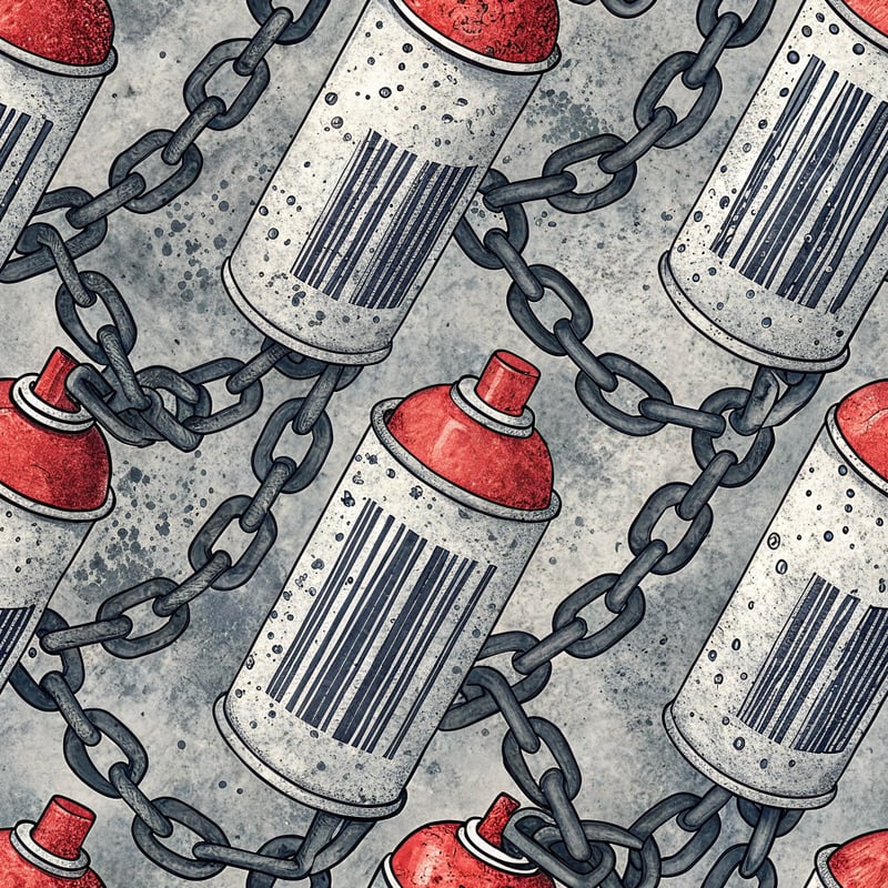 Chain Lube Pattern with Grungy Typography