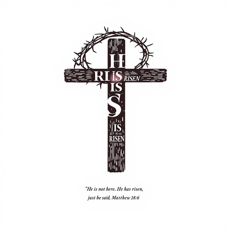 He is Risen Religious Design