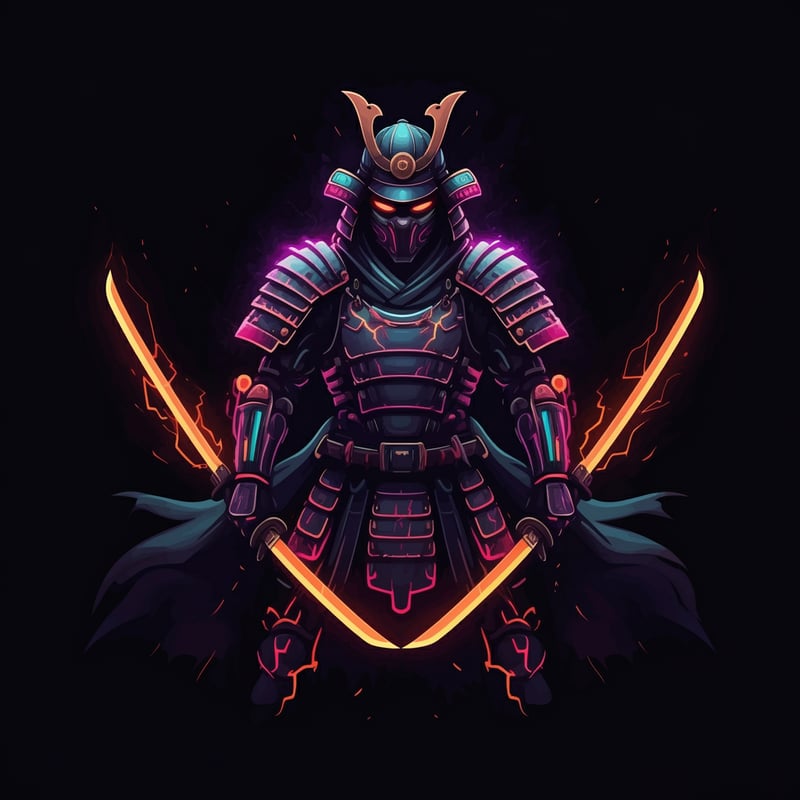 Cyberpunk Samurai T-Shirt Design