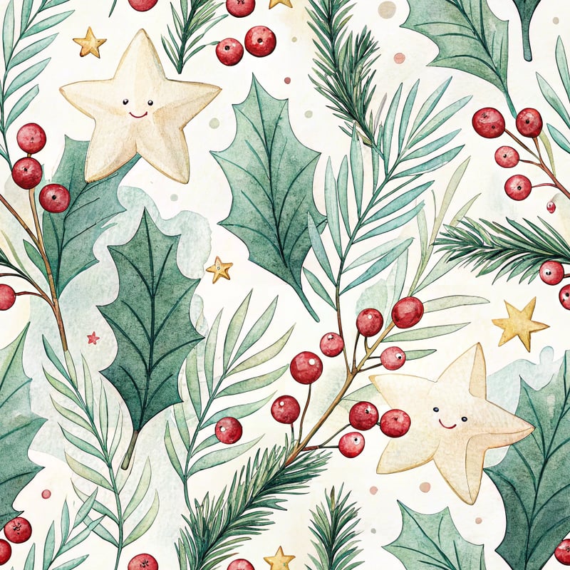 Playful Watercolor Christmas Pattern