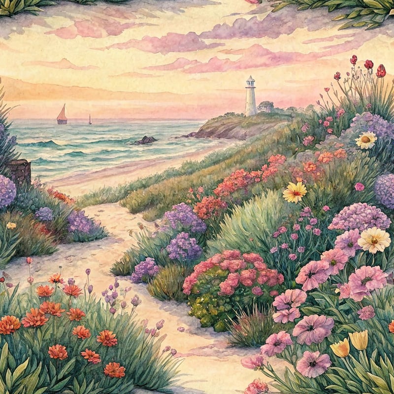 North Carolina Coastal Wildflowers Panorama