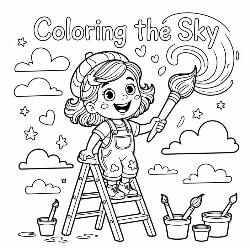 Whimsical Coloring Page of Aria
