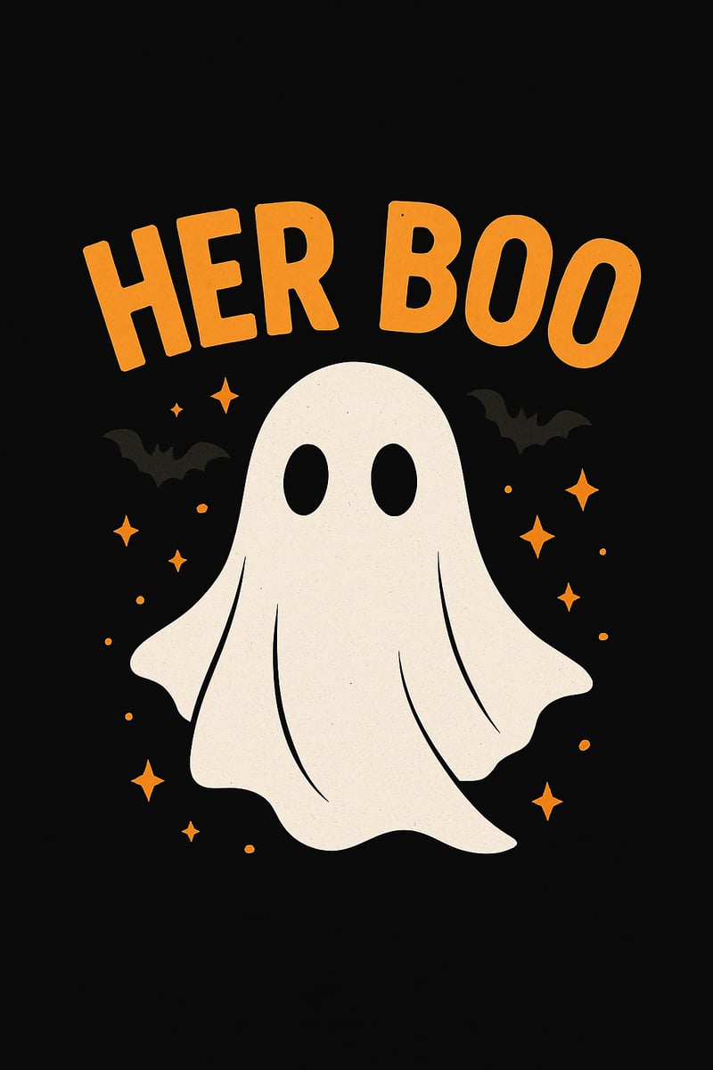 Cute Classic Ghost with Halloween Sparkles
