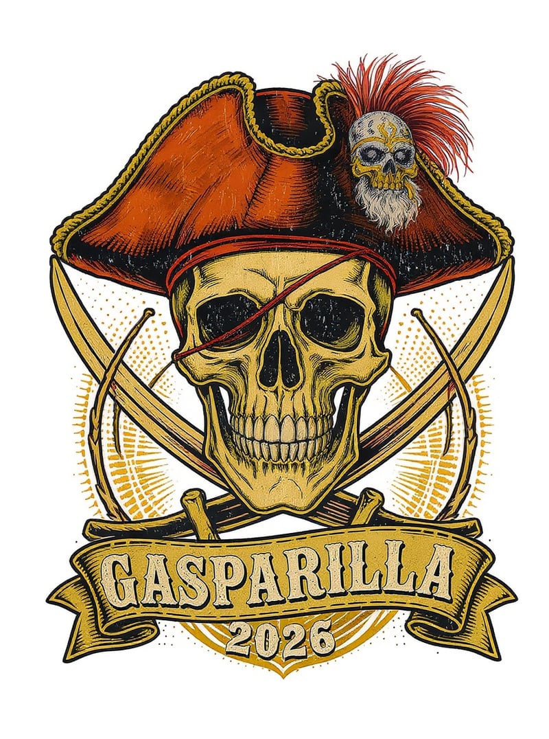Retro Mystic Krewe Skull Badge