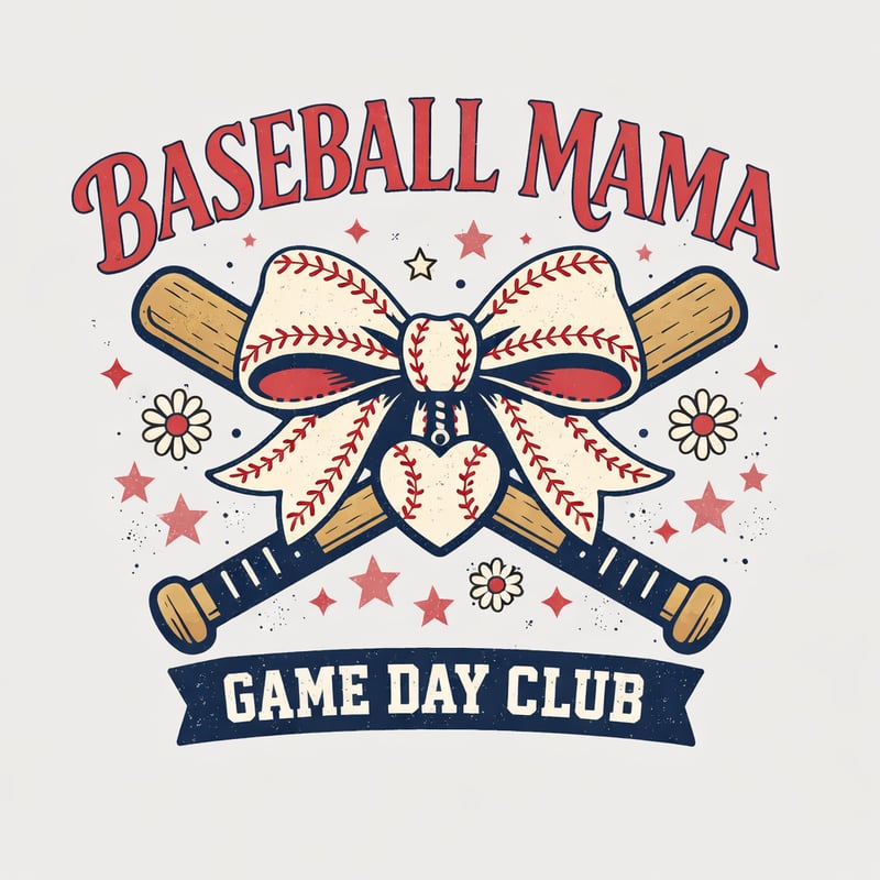 Retro Baseball Mama T-Shirt Design