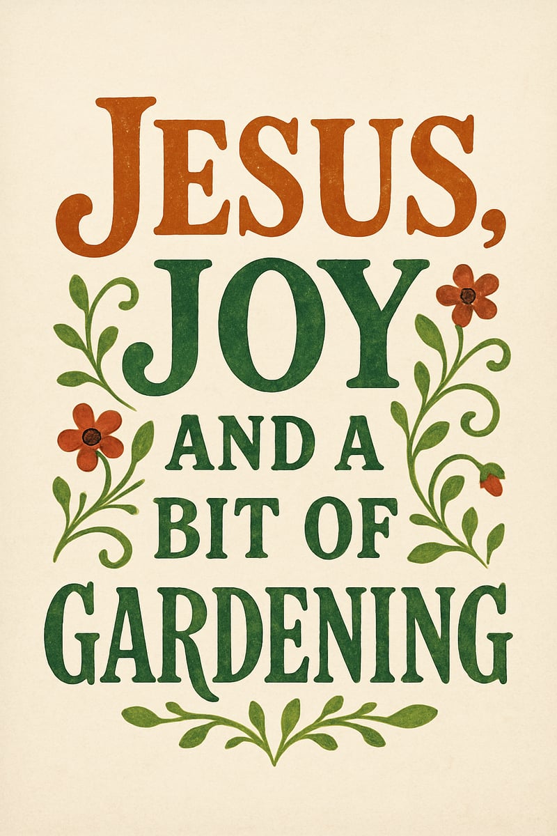 Jesus Joy and Gardening Typography