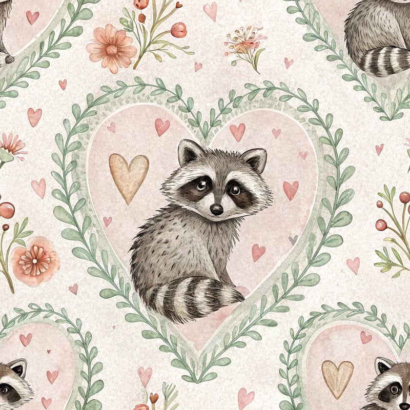 Pastel Watercolor Raccoon Prints