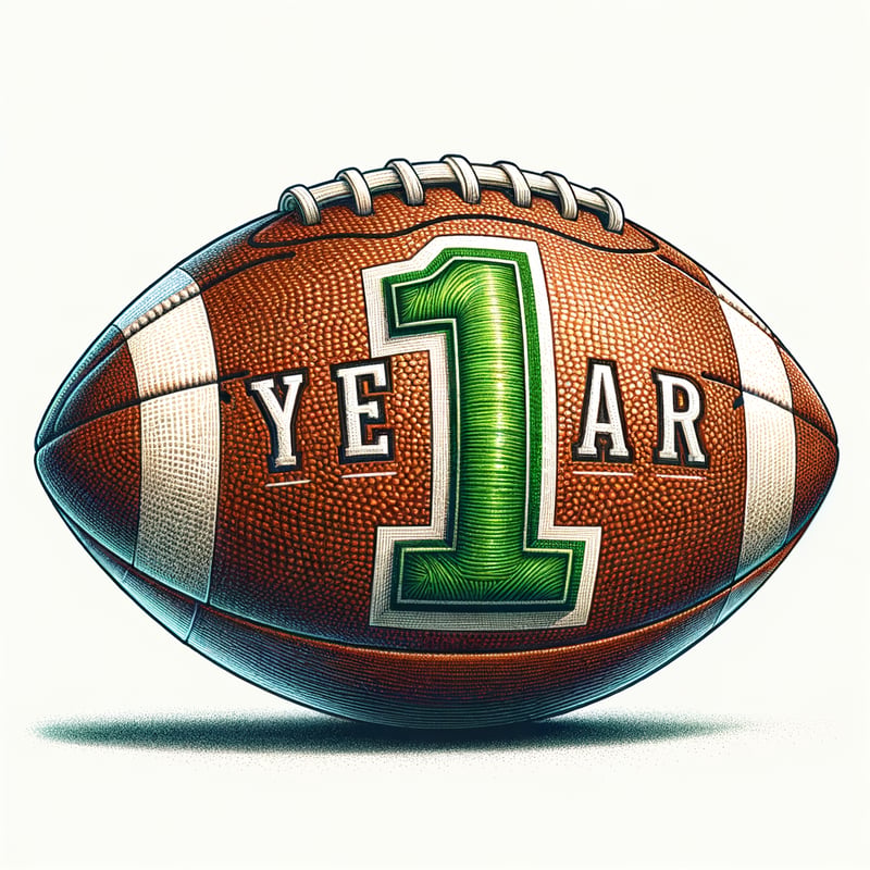 Hand Drawn Football Design with Number 1