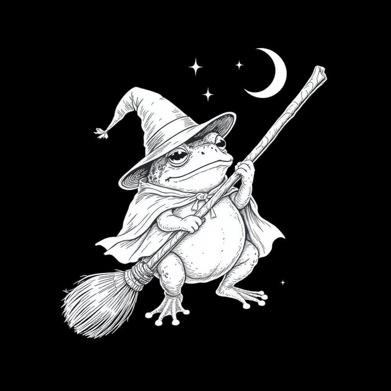 Plump Toad Witch Vector Art