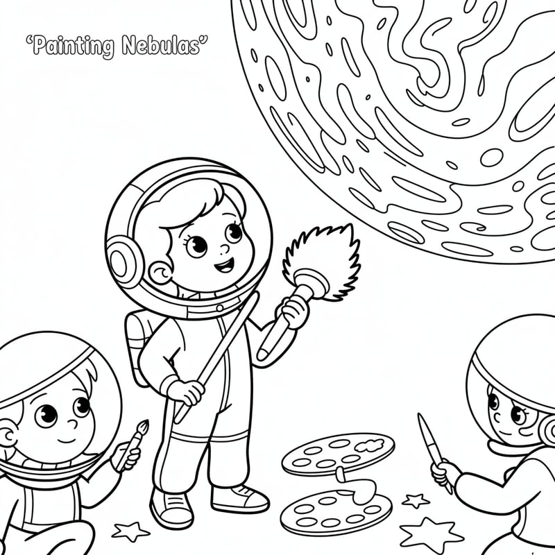 Luna's Magical Space Coloring Page