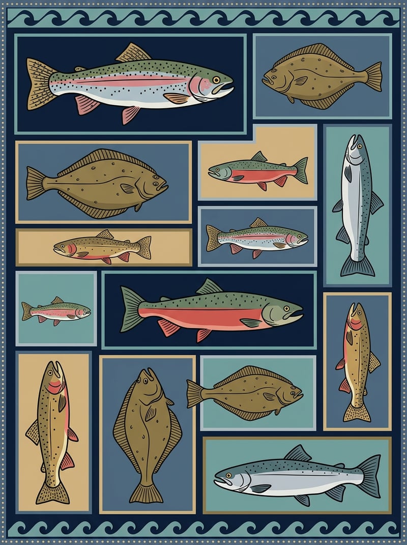 Asymmetric Fish Panel Grid Design