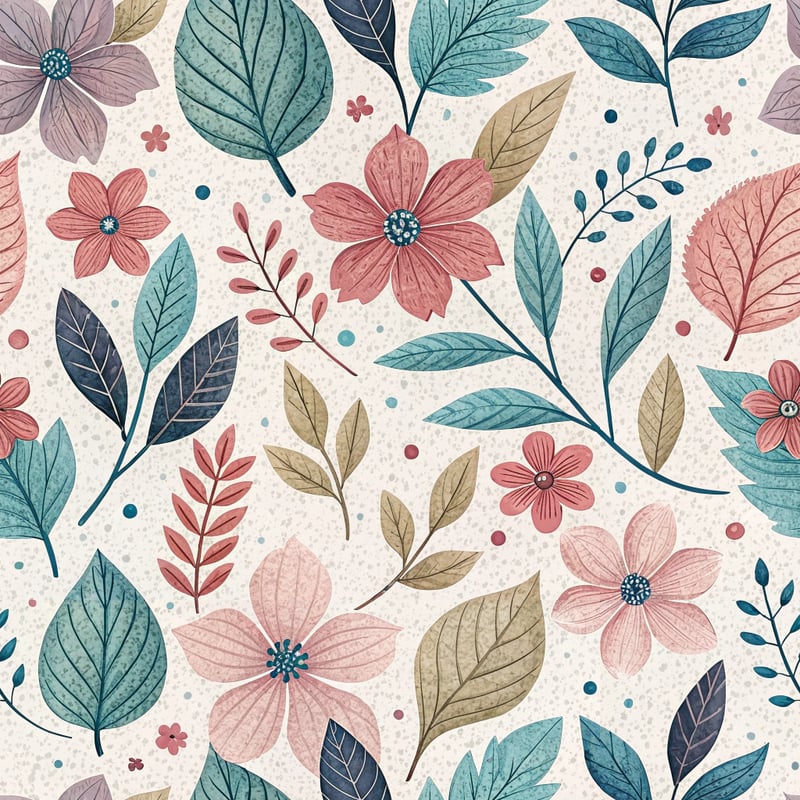 Paper-Cut Petals and Leaves Texture