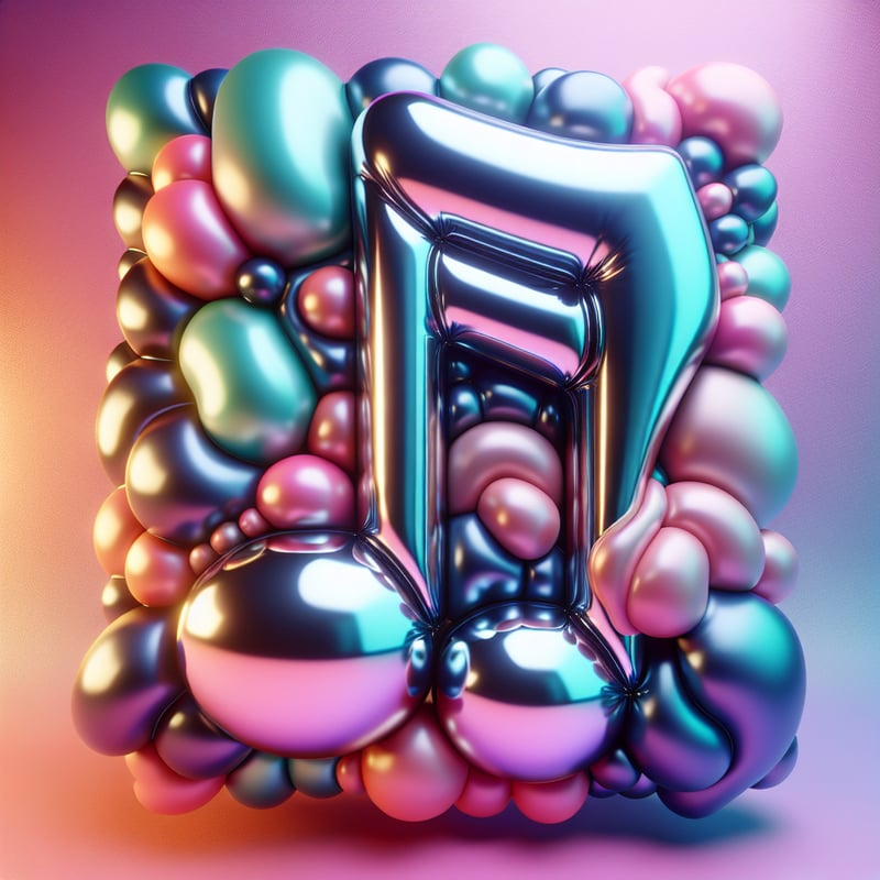 3D Colorful Music Notes with Glossy Texture