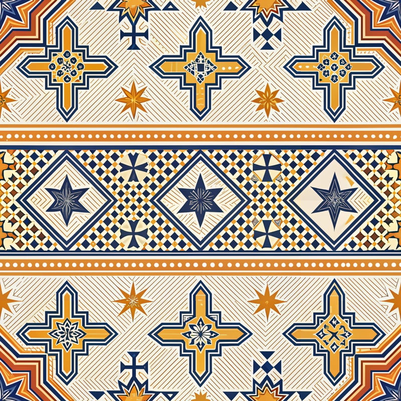 Striped Moroccan Stars Pattern