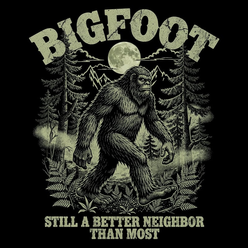 Bigfoot Vintage Woodcut T-Shirt