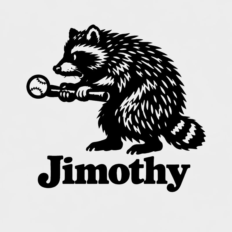 Jimothy Raccoon Baseball T-Shirt Design