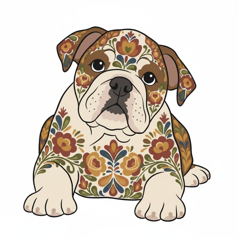 Scandinavian Folk Art with Floral Accents