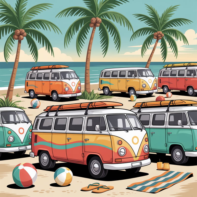 Retro Florida Beach Pattern