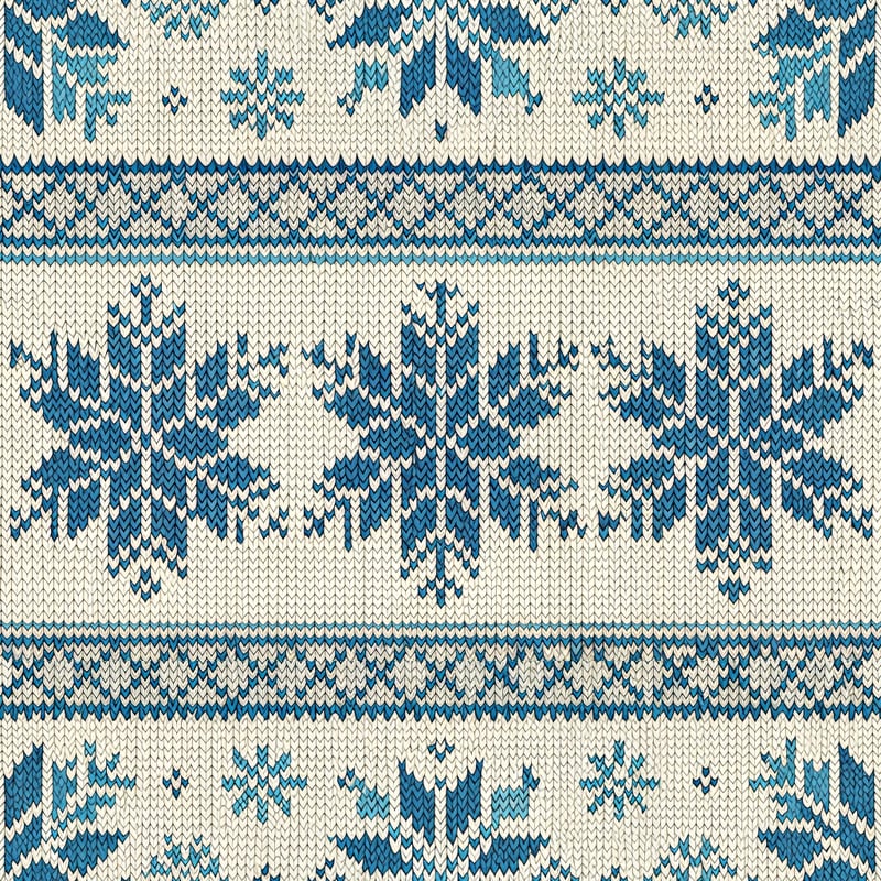 Seamless Snowflake Knit-Stitch Pattern