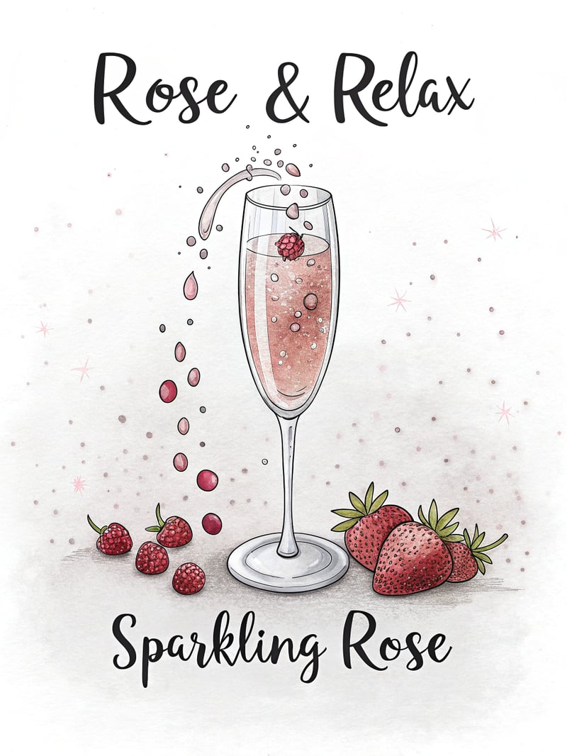 Hand-Drawn Watercolor Champagne Flute