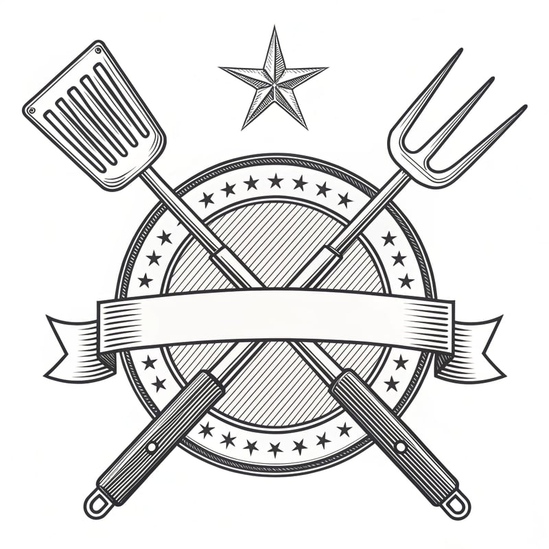 Minimalist BBQ Engraving Emblem