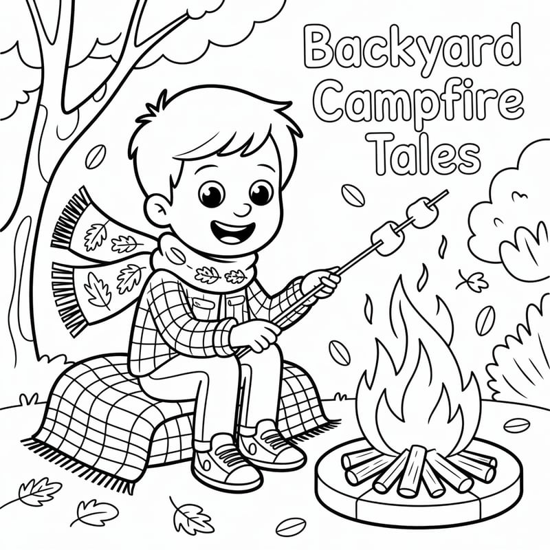 Autumn Kids Coloring Page